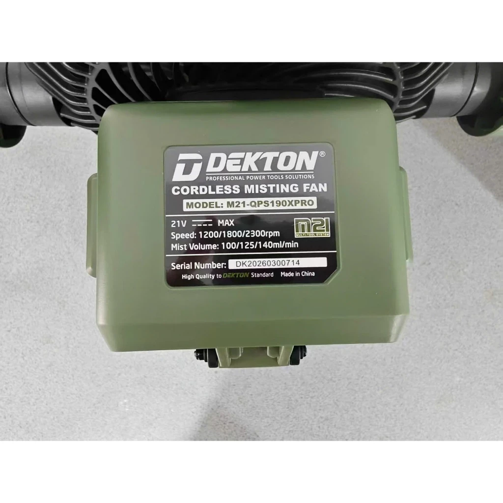Quạt làm mát phun sương dùng pin 21V DEKTON M21-QPS190XPRO (Thân máy)