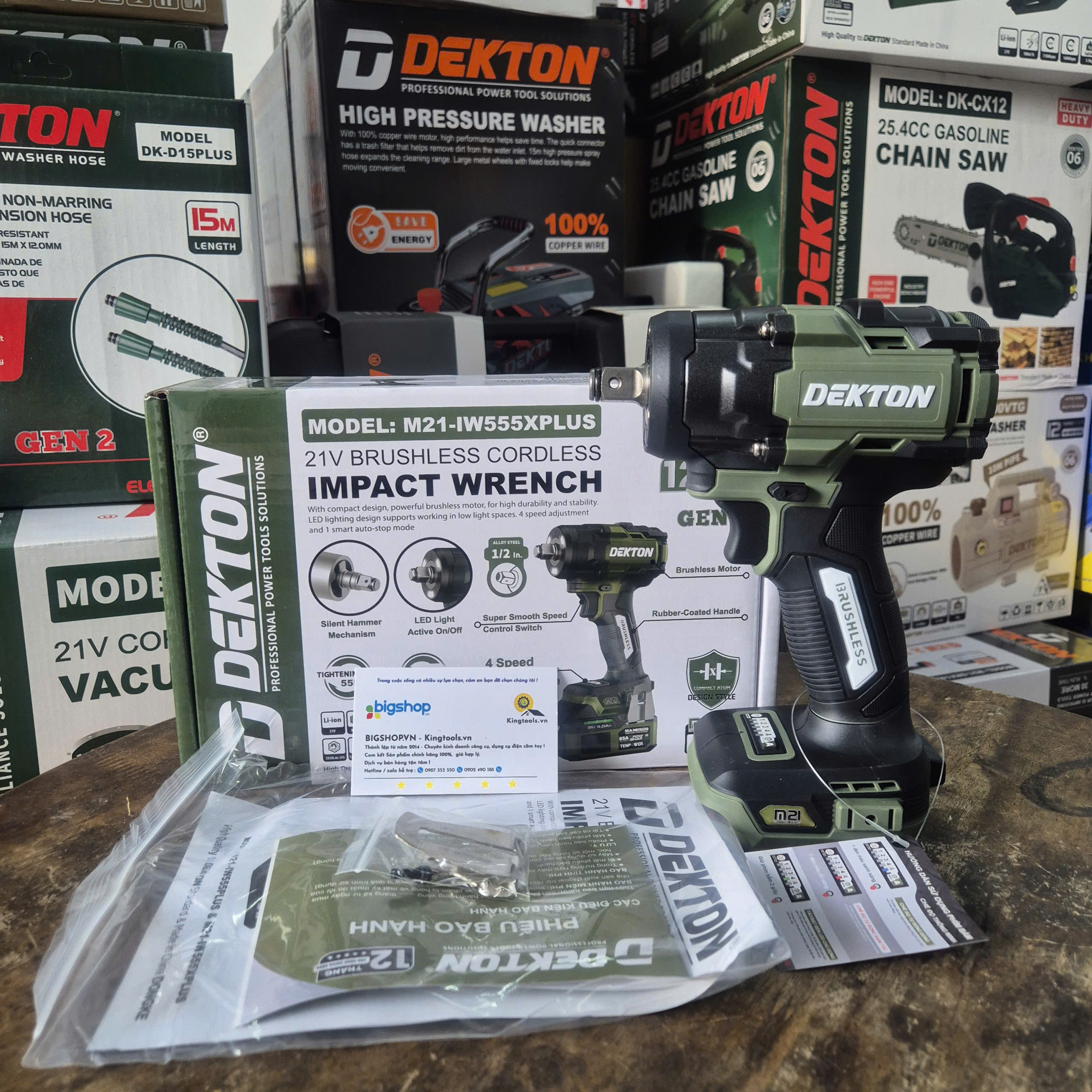 Máy siết bulong pin 21V DEKTON M21-IW555XPLUS (Thân máy)