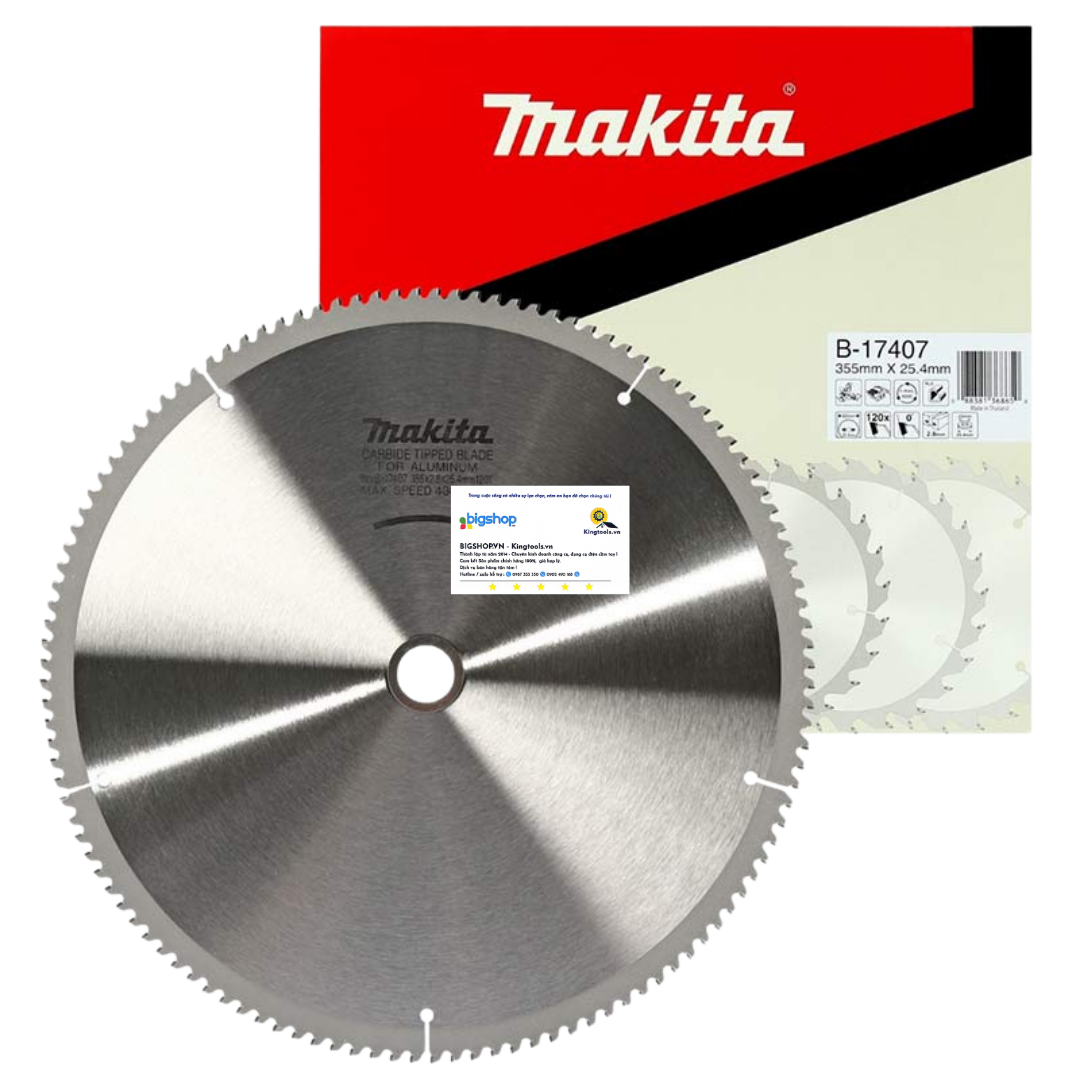 Lưỡi cắt nhôm 120 răng, đường kính 355mm Makita B-17407