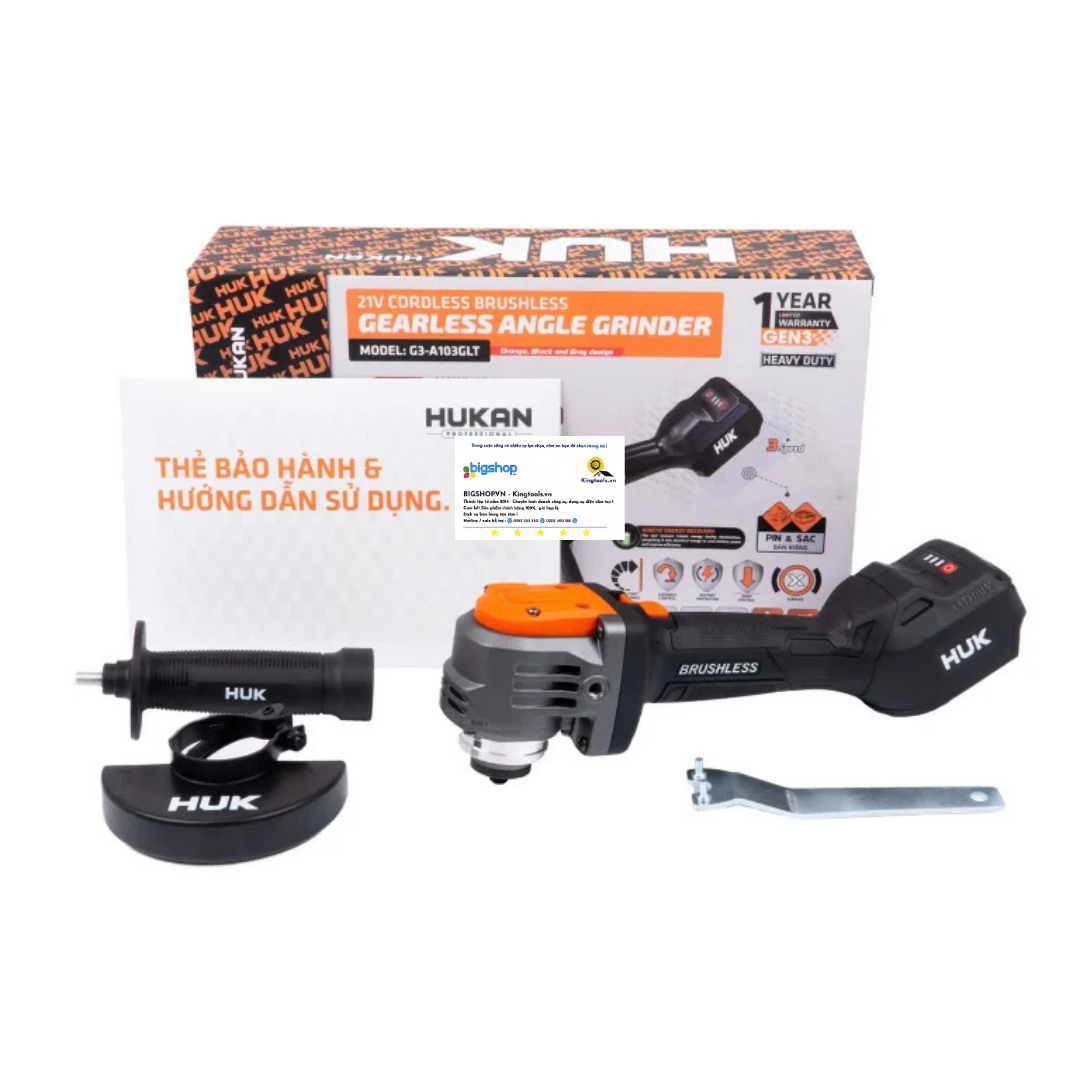 Máy mài pin 21V không bánh răng HUKAN G3-A103GLT (Thân máy)
