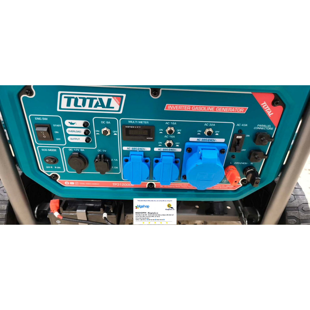 Tổ máy phát điện xăng biến tần 11kW TOTAL TP3120006