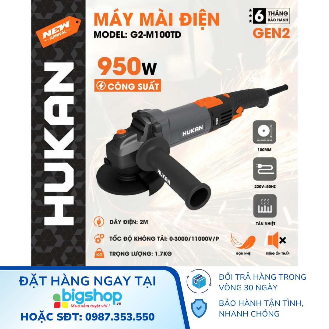 Máy mài điện HUKAN G2-M100TD (GEN 2, CS 950W)