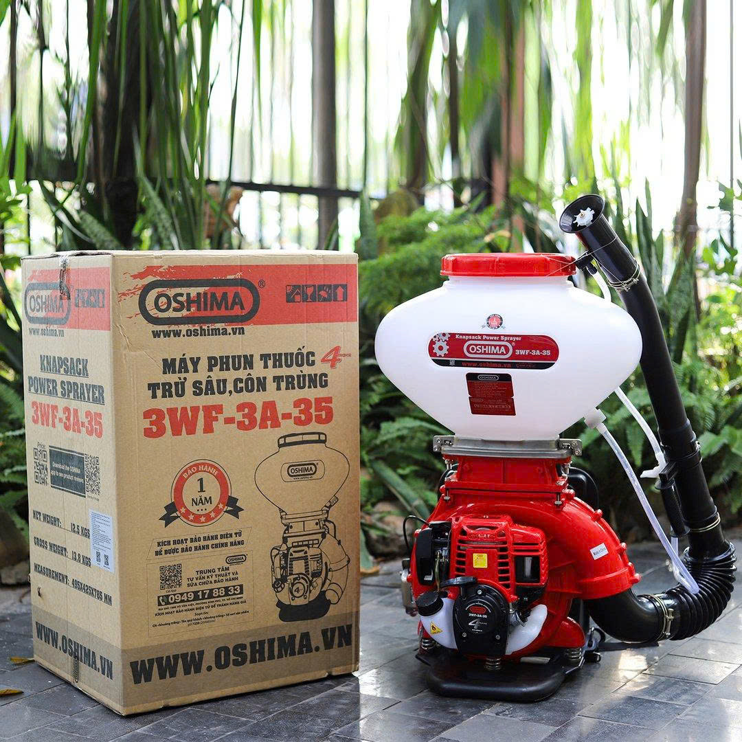 Máy phun thuốc trừ sâu côn trùng động cơ 4 thì OSHIMA 3WF-3A-35 Đỏ (3 chức năng)