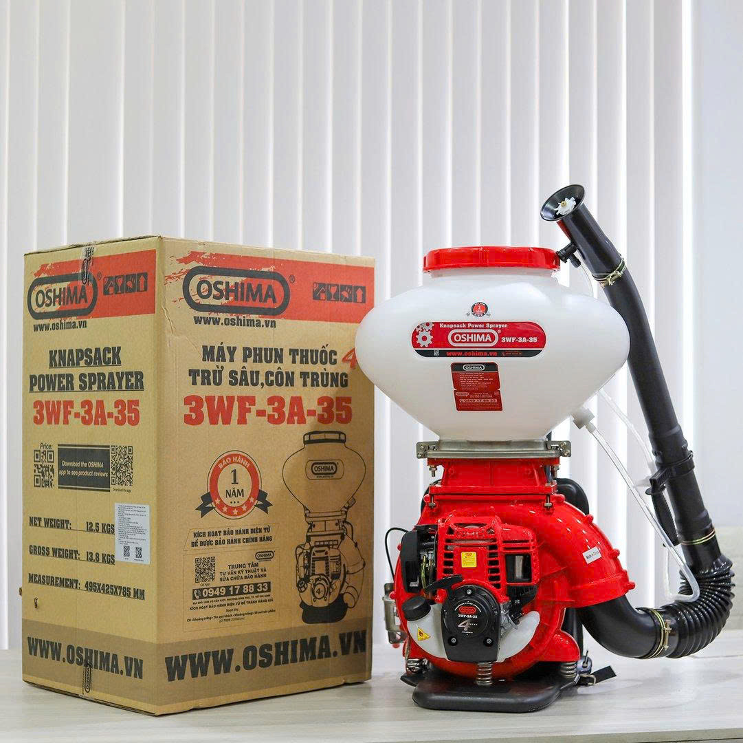 Máy phun thuốc trừ sâu côn trùng động cơ 4 thì OSHIMA 3WF-3A-35 Đỏ (3 chức năng)