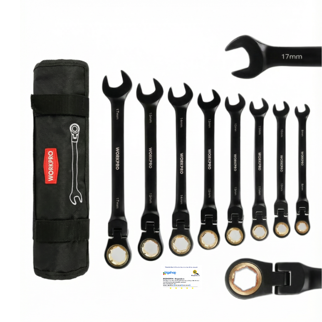 Bộ cờ lê kết hợp chống trượt đầu mềm 8 món Workpro WP202603