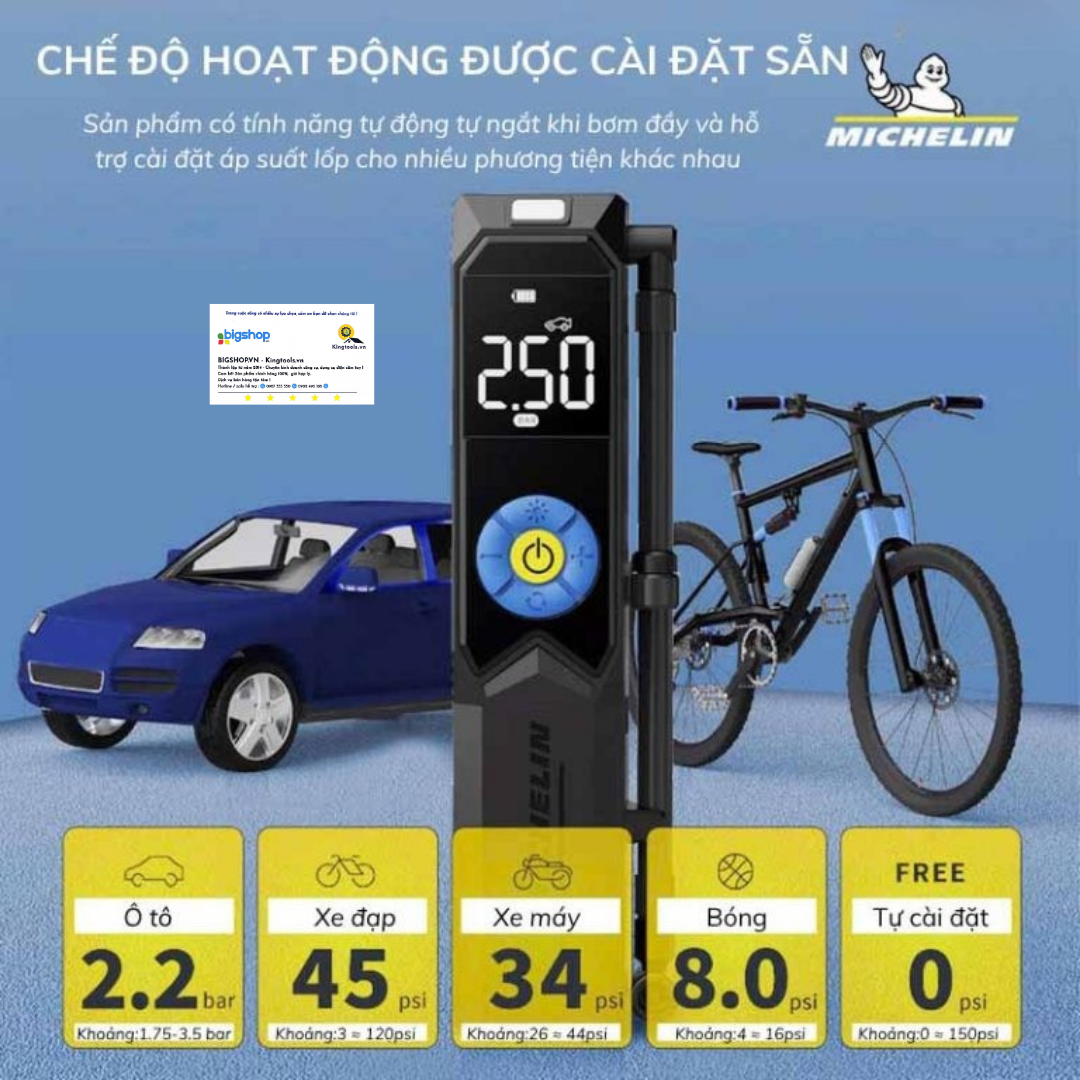 Máy Bơm Lốp Ô Tô Không Dây Michelin 3325