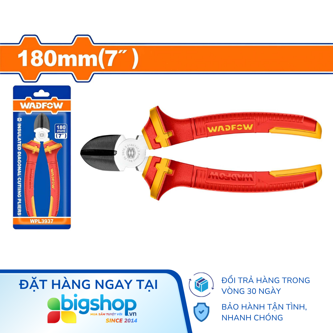 Kìm cắt cách điện 7 inch WADFOW WPL3937 chịu áp 1000V