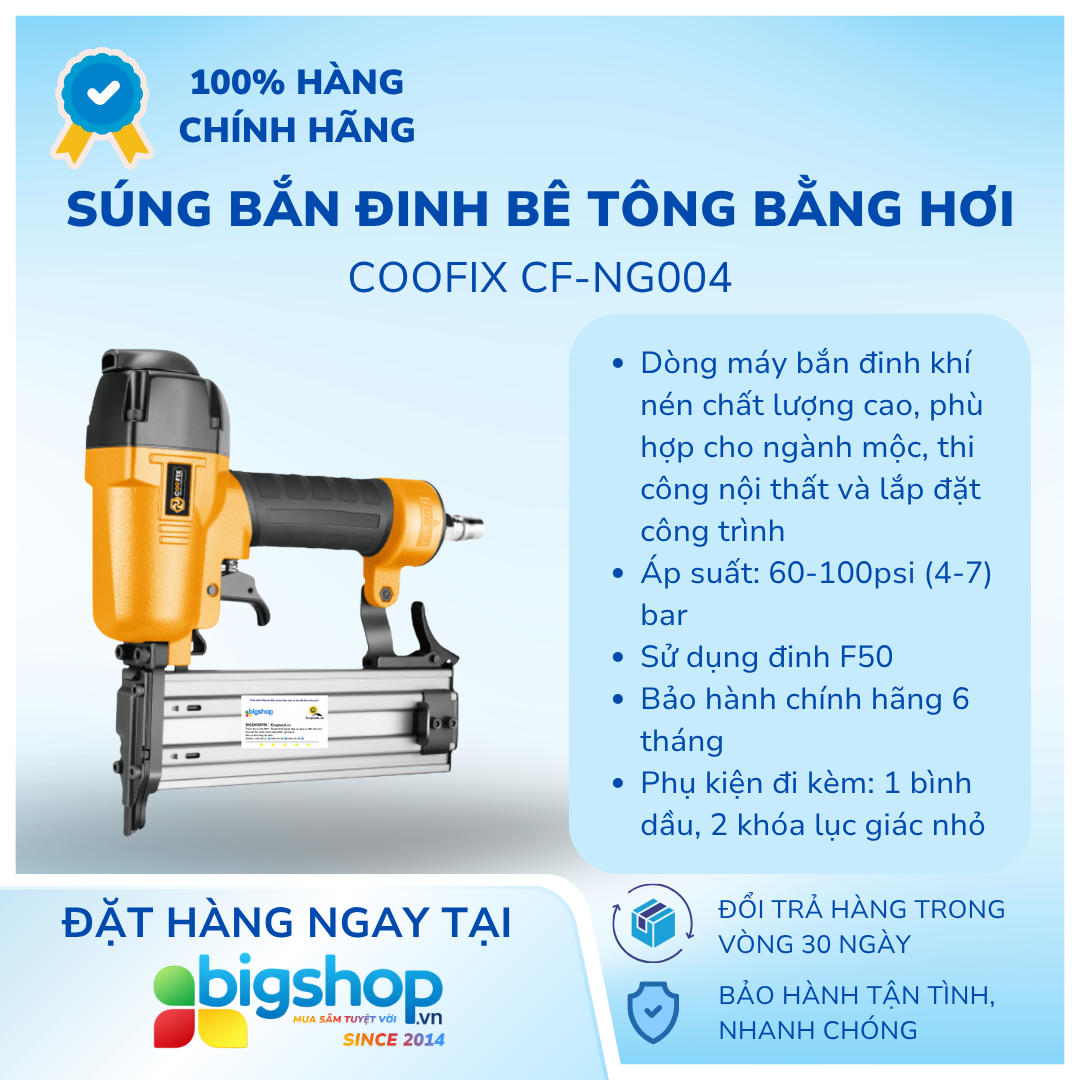 Súng bắn đinh bê tông bằng hơi COOFIX CF-NG004 (dùng đinh F50)