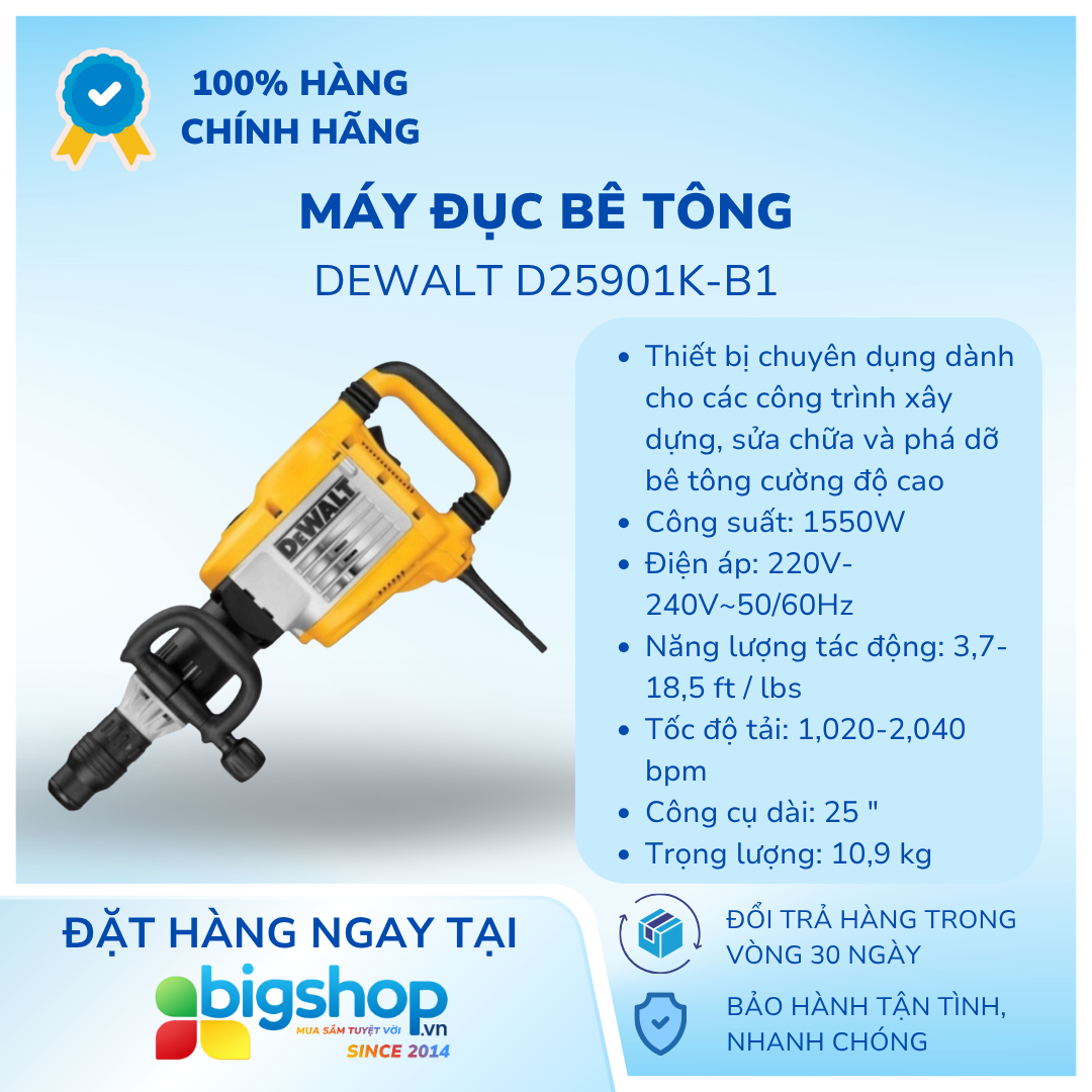 Máy đục bê tông Dewalt D25901K-B1 (CS 1550W)