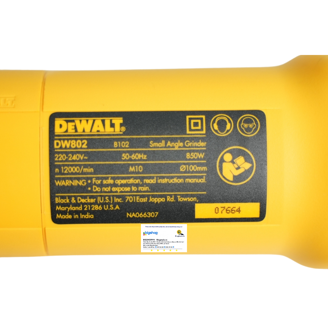 Máy mài góc Dewalt DW802-B1 (CS 850W, đá mài 100mm)