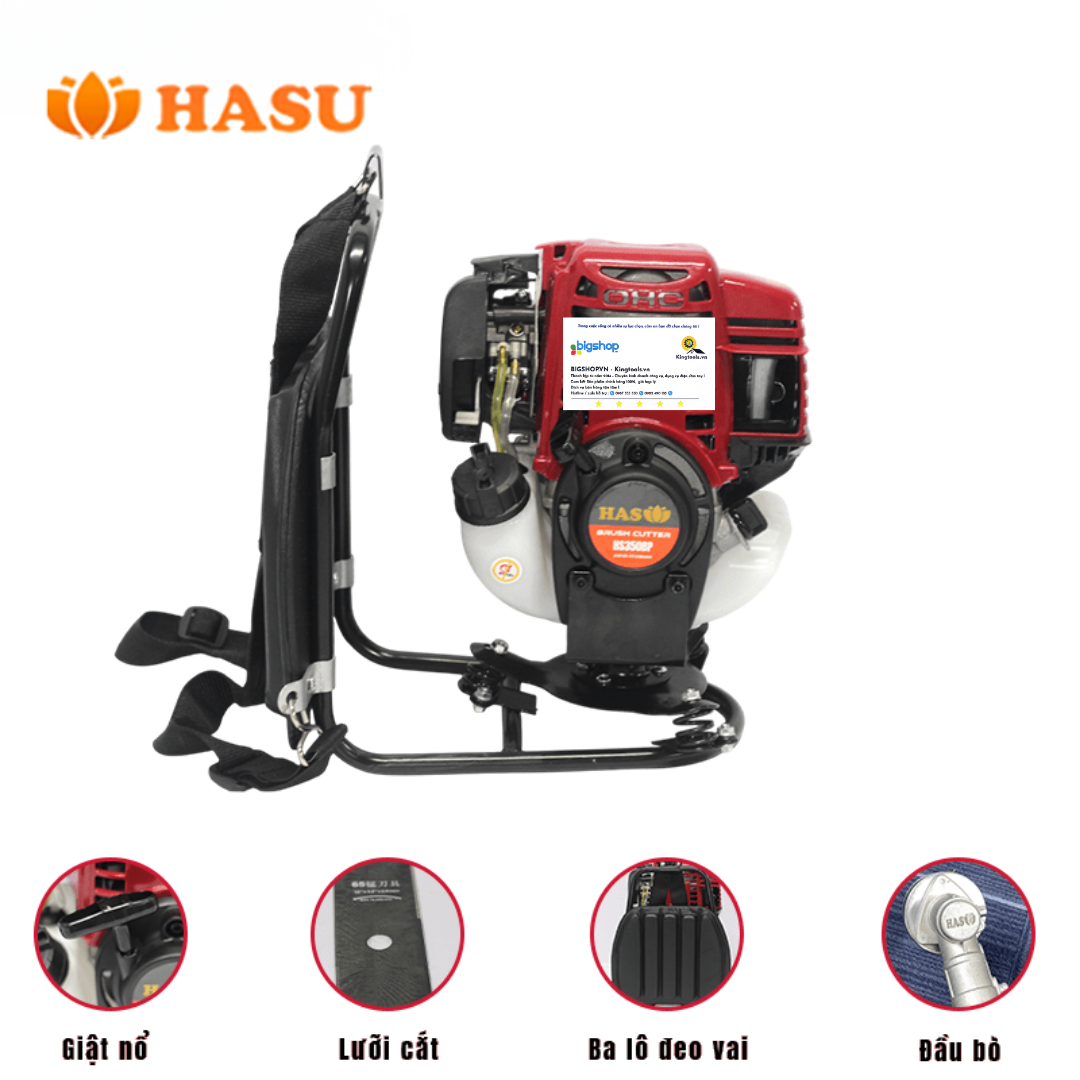 Máy cắt cỏ HASU HS350BP (Ba lô đeo vai, động cơ xăng 4 kỳ)