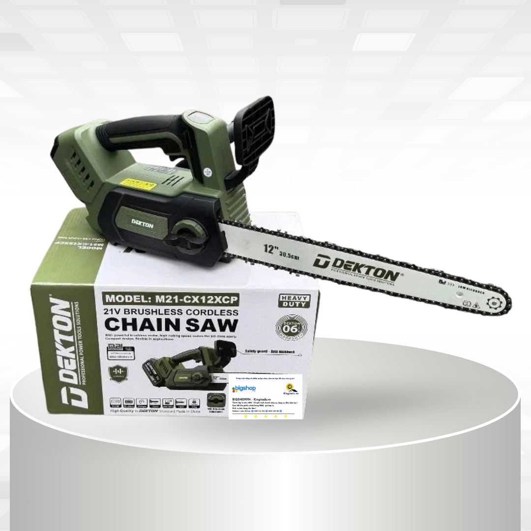 Máy cưa xích dùng pin 21V Dekton M21-CX12XCP (12 inch, Chưa bao gồm pin, sạc)