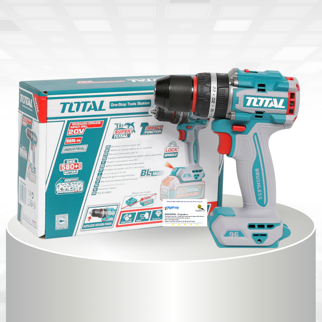 Máy khoan búa dùng pin 20V TOTAL TIDLI209681 (Lực siết 96Nm - Thân máy)