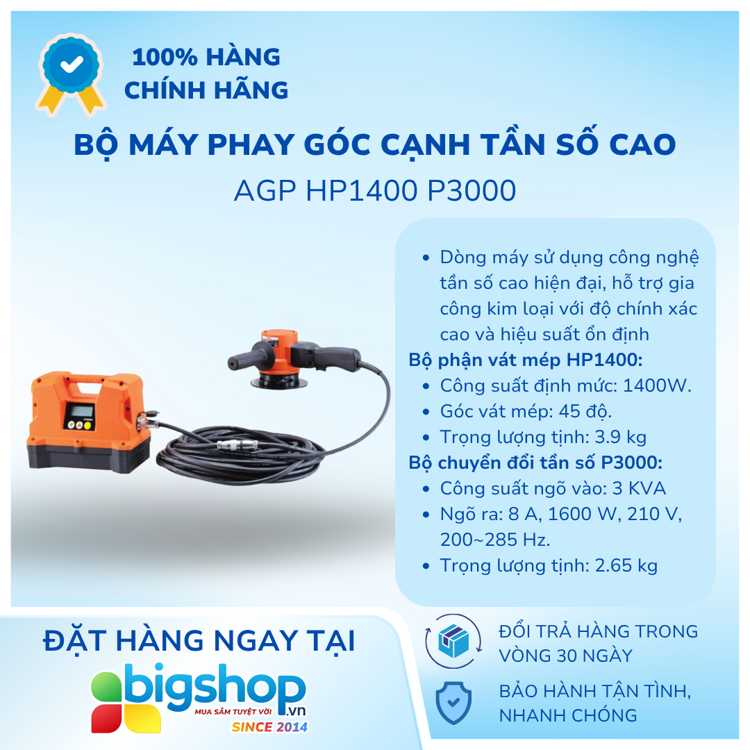 Bộ máy phay góc cạnh tần số cao AGP HP1400 P3000 (CS 1400W)