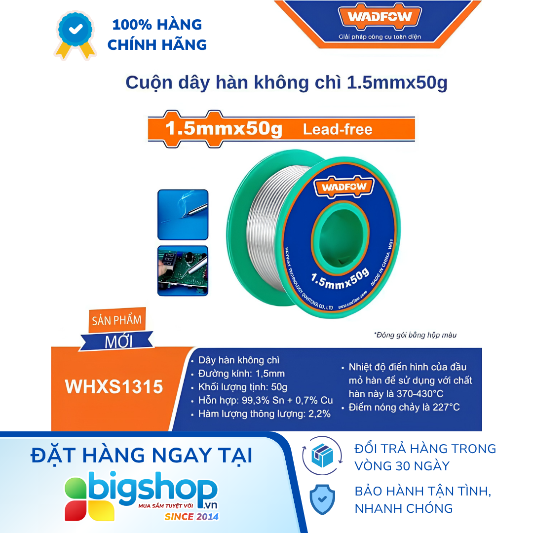 Cuộn dây hàn không chì 1.5mmx50g WADFOW WHXS1315