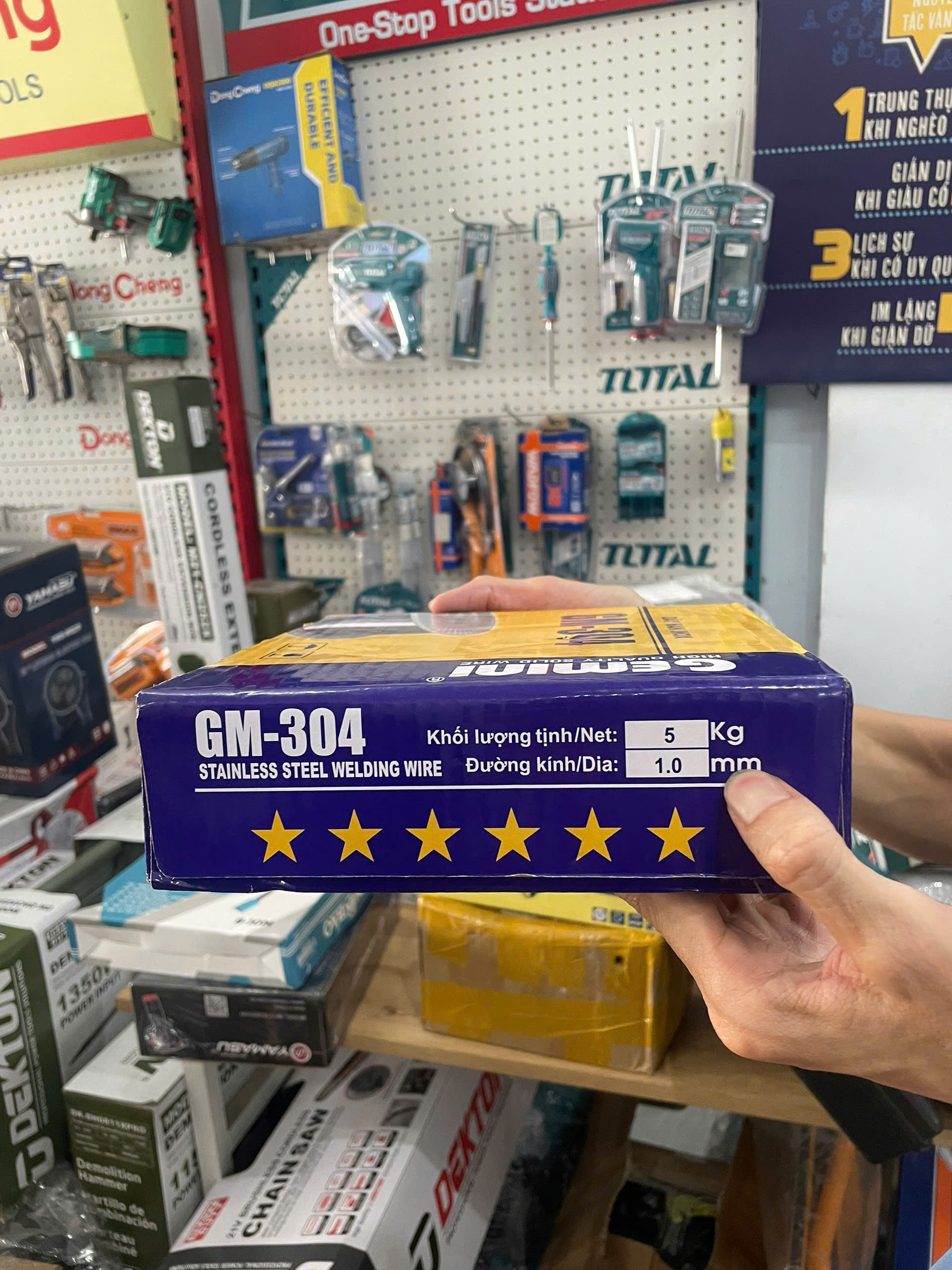 Cuộn dây hàn inox 304 5kg GEMINI GM-304 (dùng khí, đủ size)