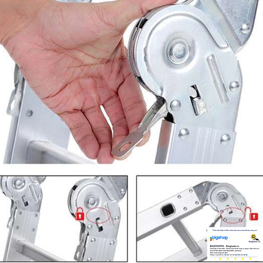 Thang nhôm gấp 4 đoạn STARKEN ST403H (Cao 3.5m, tải trọng 150kg)
