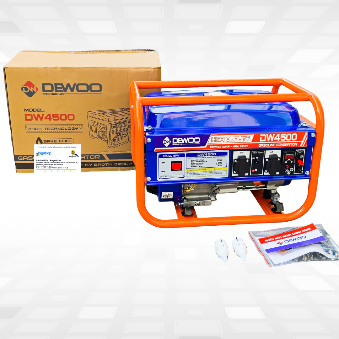 Máy phát điện chạy xăng 3.2KW Dewoo DW4500