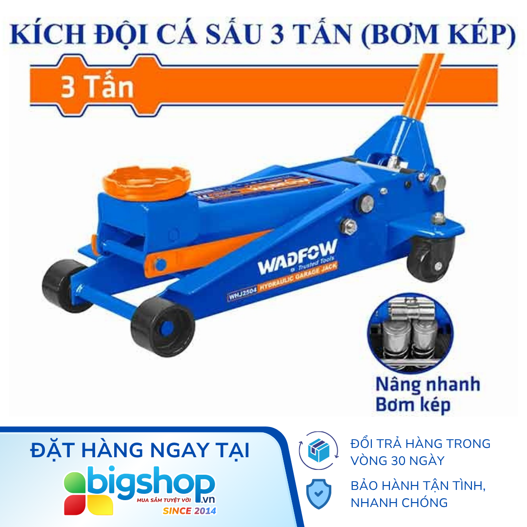 Kích đội cá sấu 3 tấn WADFOW WHJ2504 (Bơm kép)