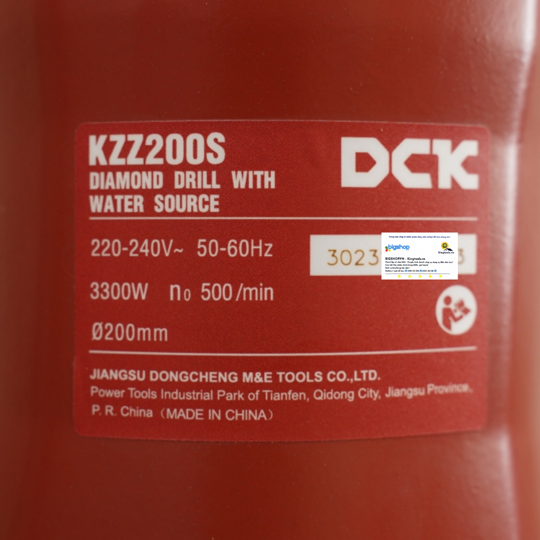 Máy khoan rút lõi bê tông 200mm DCK KZZ200S (CS 3300W)