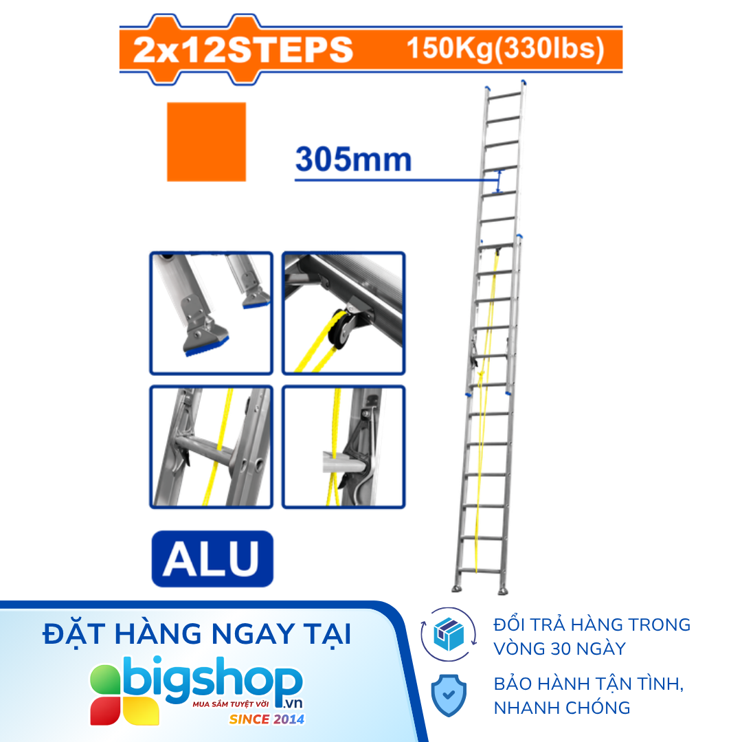 Thang xếp kéo dài 2x12 bậc WADFOW WLD8H24