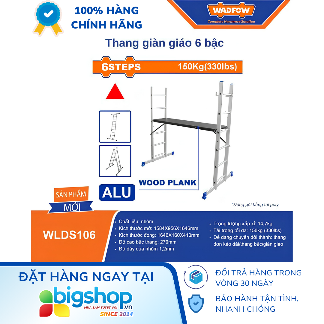 Thang giàn giáo 6 bậc WADFOW WLDS106