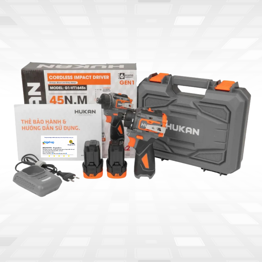 Máy chuyên vít dùng pin 16V HUKAN G1-VT1645s (2 pin 1.5Ah và 1 sạc)