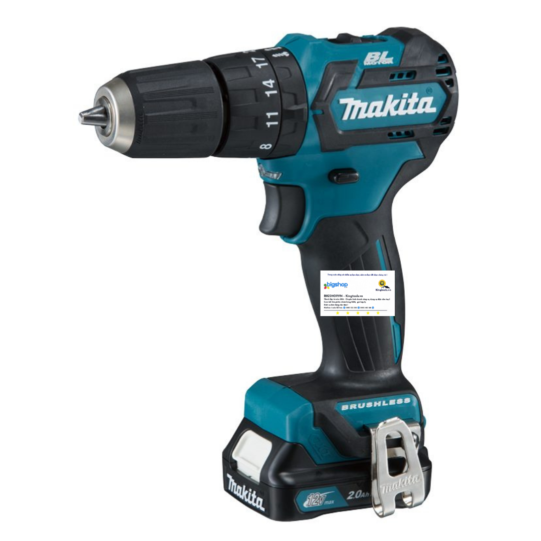 Máy khoan búa vặn vít dùng pin 12V MAKITA HP332DSAE (2 pin 2.0Ah và 1 sạc)