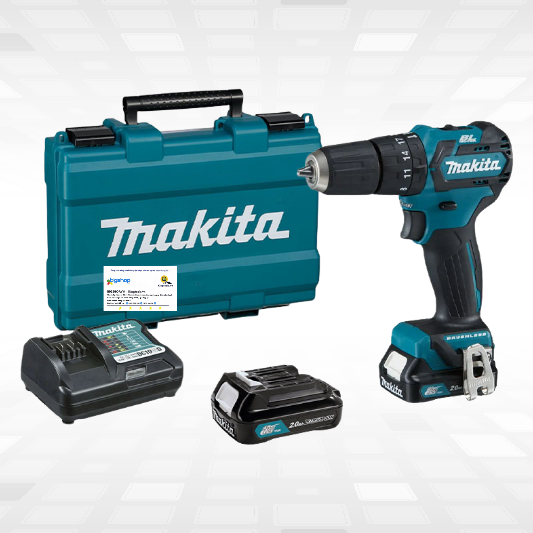 Máy khoan búa vặn vít dùng pin 12V MAKITA HP332DSAE (2 pin 2.0Ah và 1 sạc)