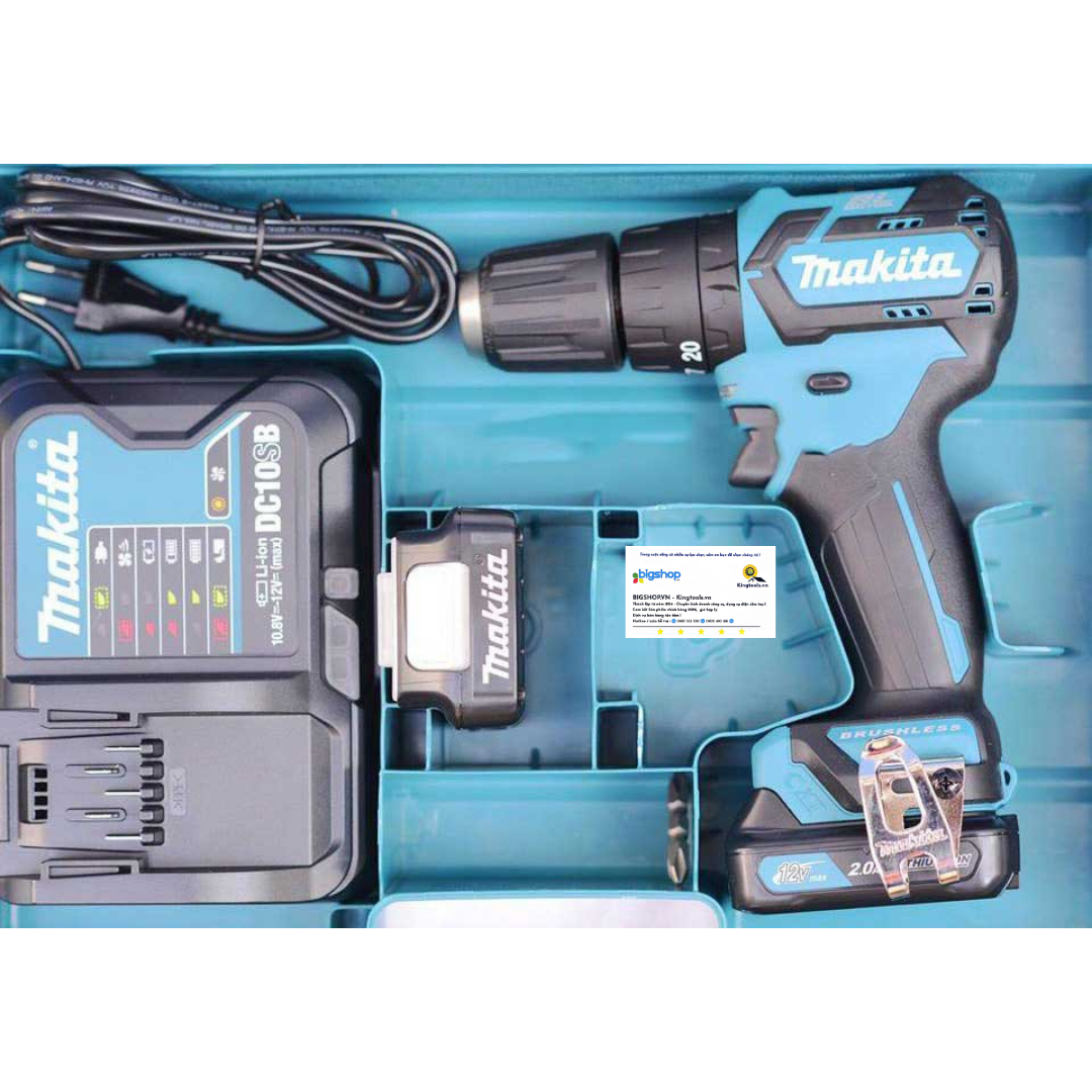 Máy khoan búa vặn vít dùng pin 12V MAKITA HP332DSAE (2 pin 2.0Ah và 1 sạc)