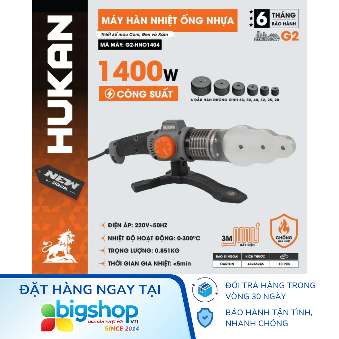 Máy hàn ống nhựa HUKAN G2-HNO1404 (GEN 2) - CS 1400W