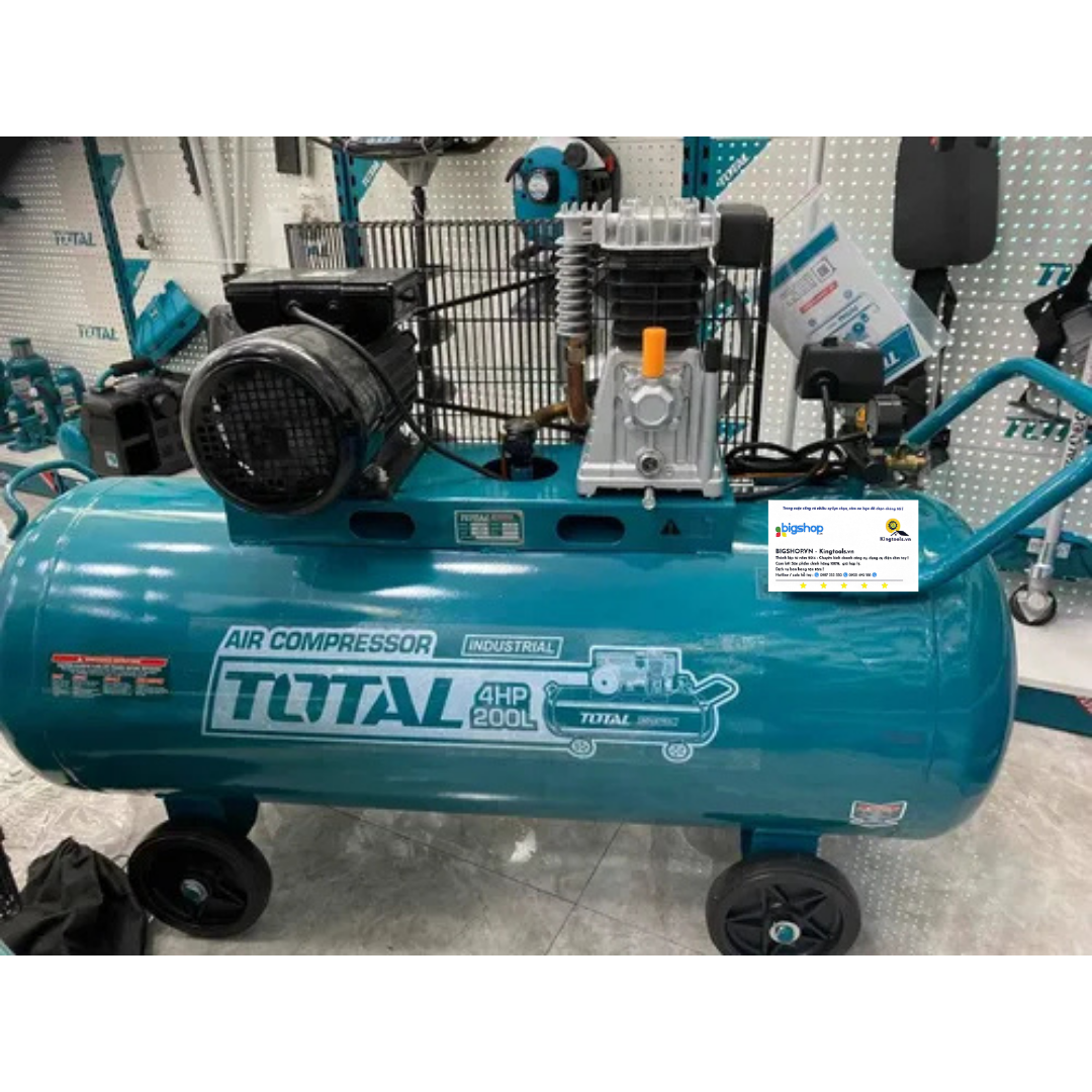 Máy nén khí dây curoa 200L TOTAL TC1402002 - Công suất 3.0kW (4HP)