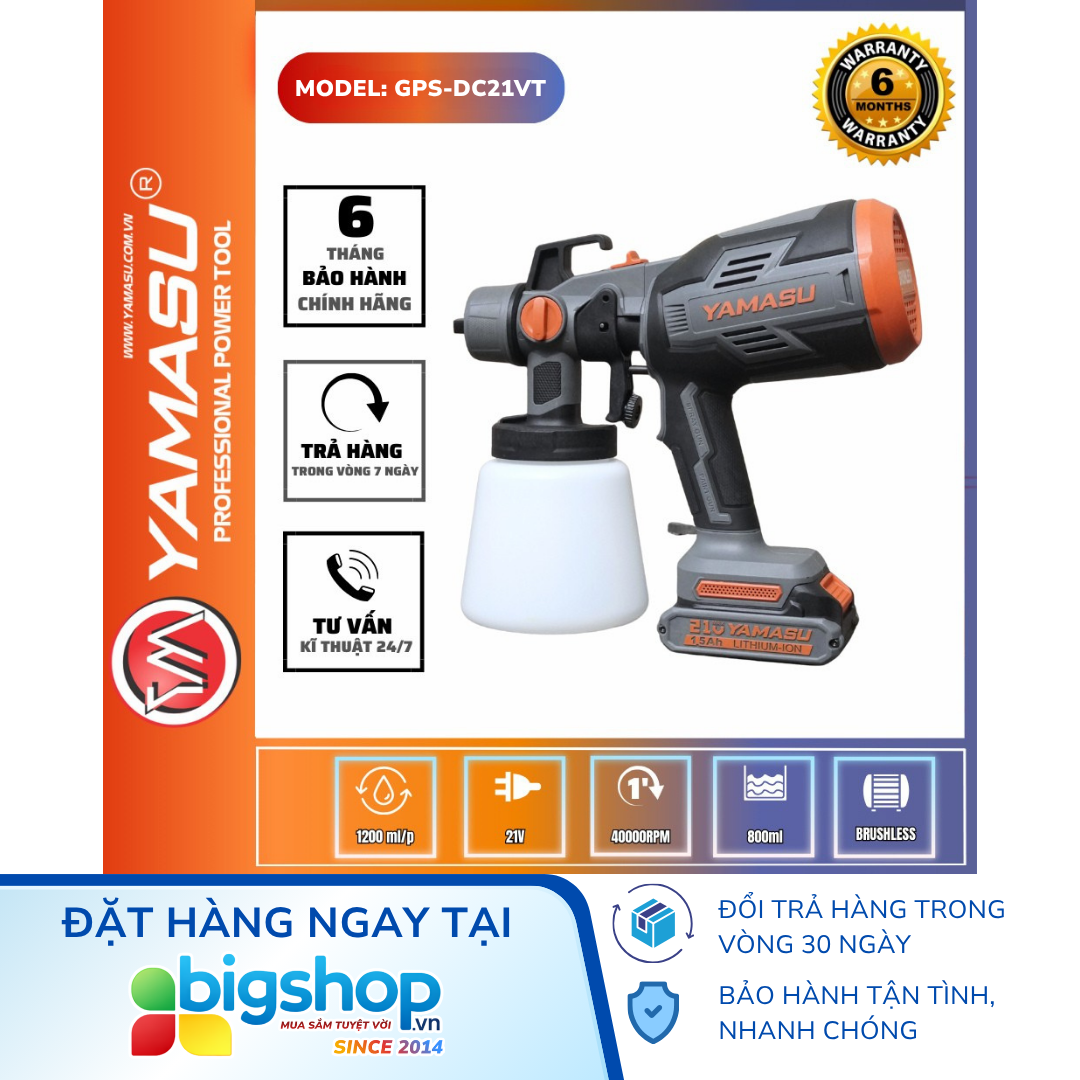 Máy phun sơn dùng pin YAMASU GPS-DC21VT (Thân máy)