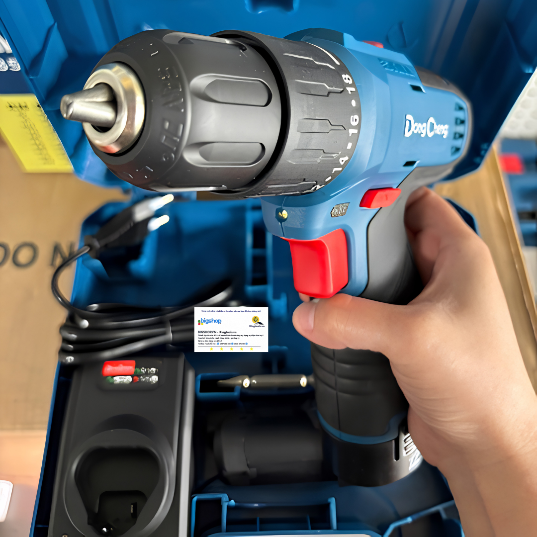 Máy khoan vặn vít dùng pin DONGCHENG DCJZ1202i (2 pin 2.0Ah và 1 sạc)