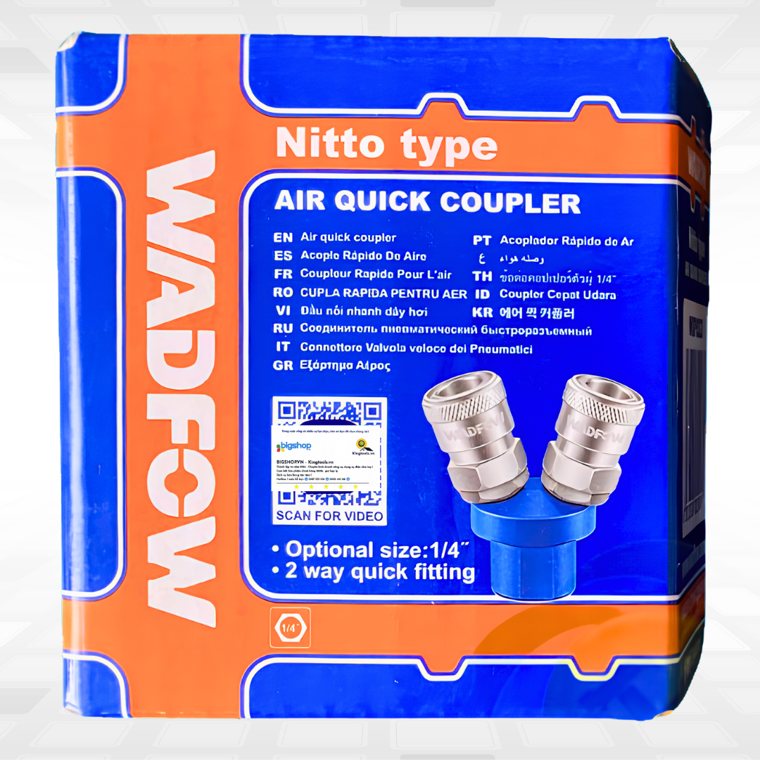 Đầu nối nhanh khí nén chia 2 WADFOW WQP0523