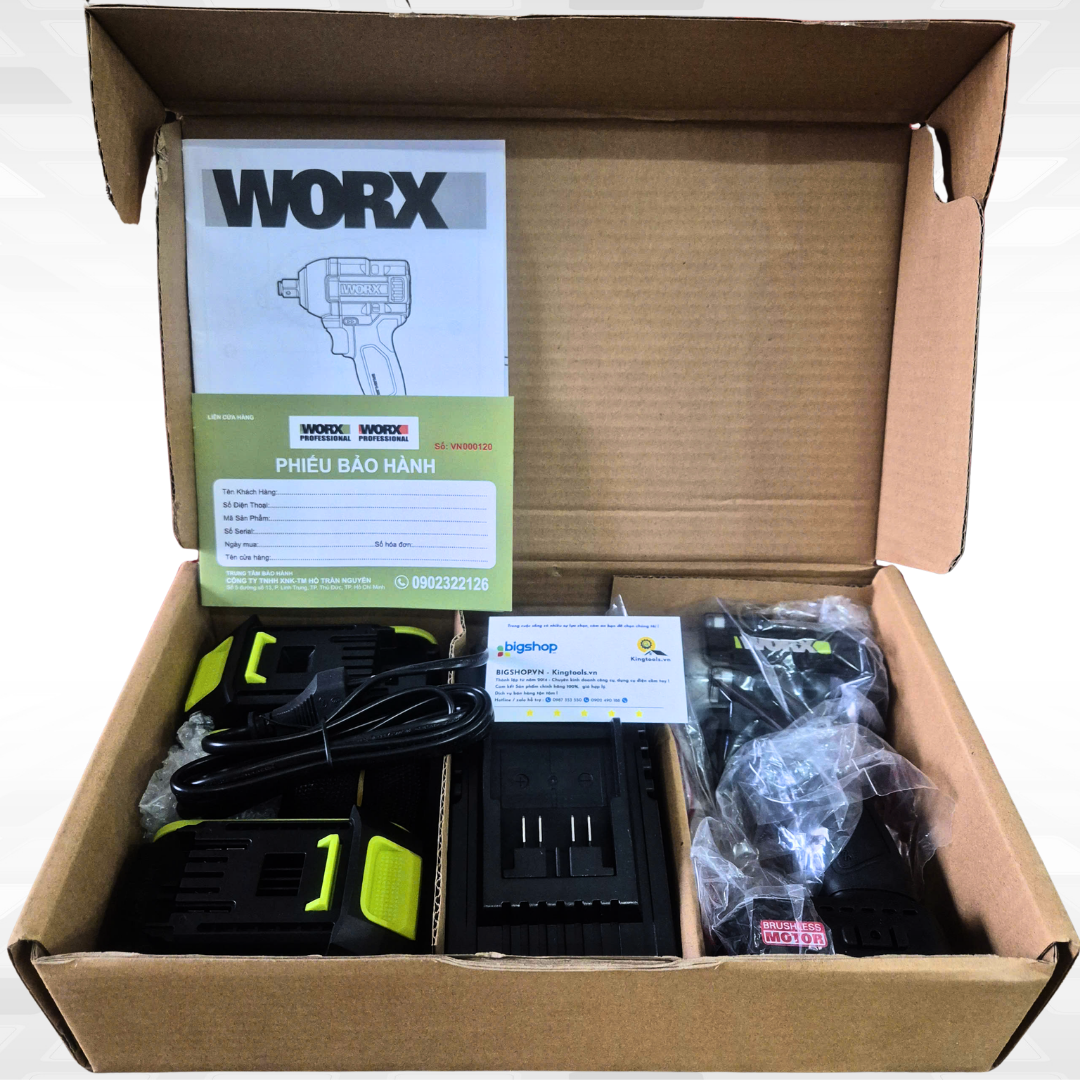 Máy siết bulong dùng pin 20V WORX WE272 (2 pin 4.0Ah và 1 sạc)