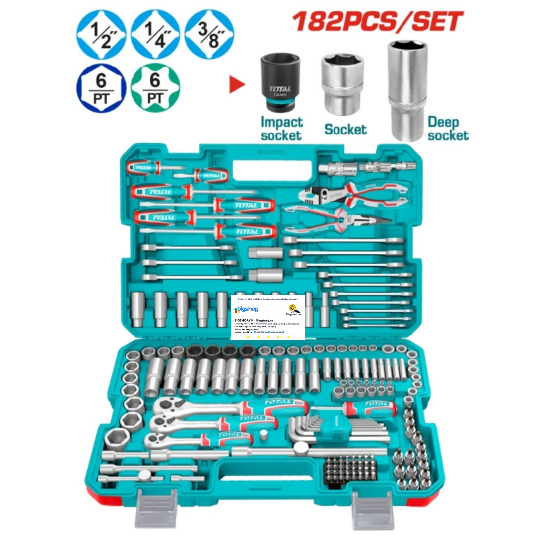 Bộ 182 công cụ kết hợp TOTAL THKTHP61827