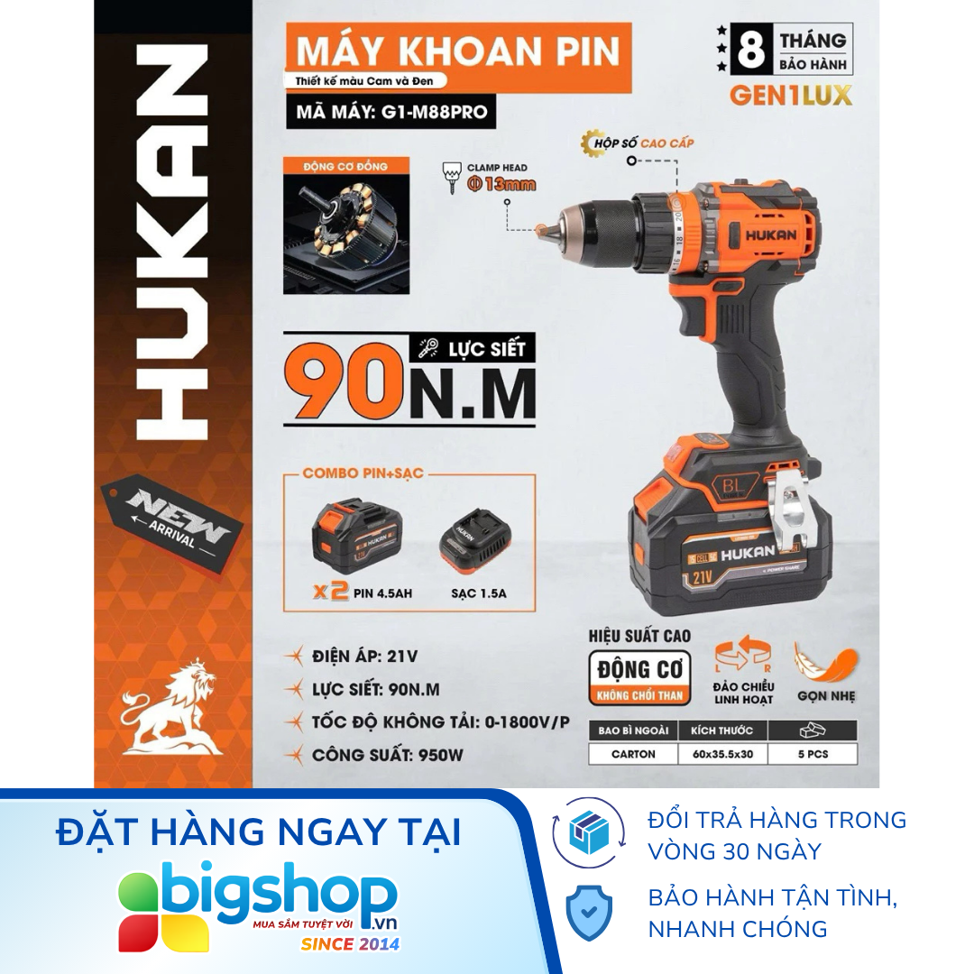 Máy khoan pin HUKAN G1-M88PRO (GEN 1)