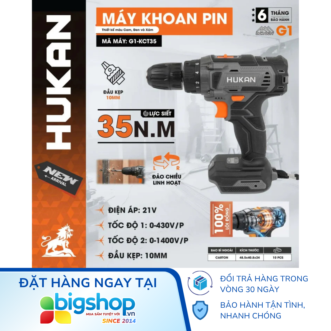 Máy khoan pin HUKAN G1-KCT35 (GEN 1) - Thân máy