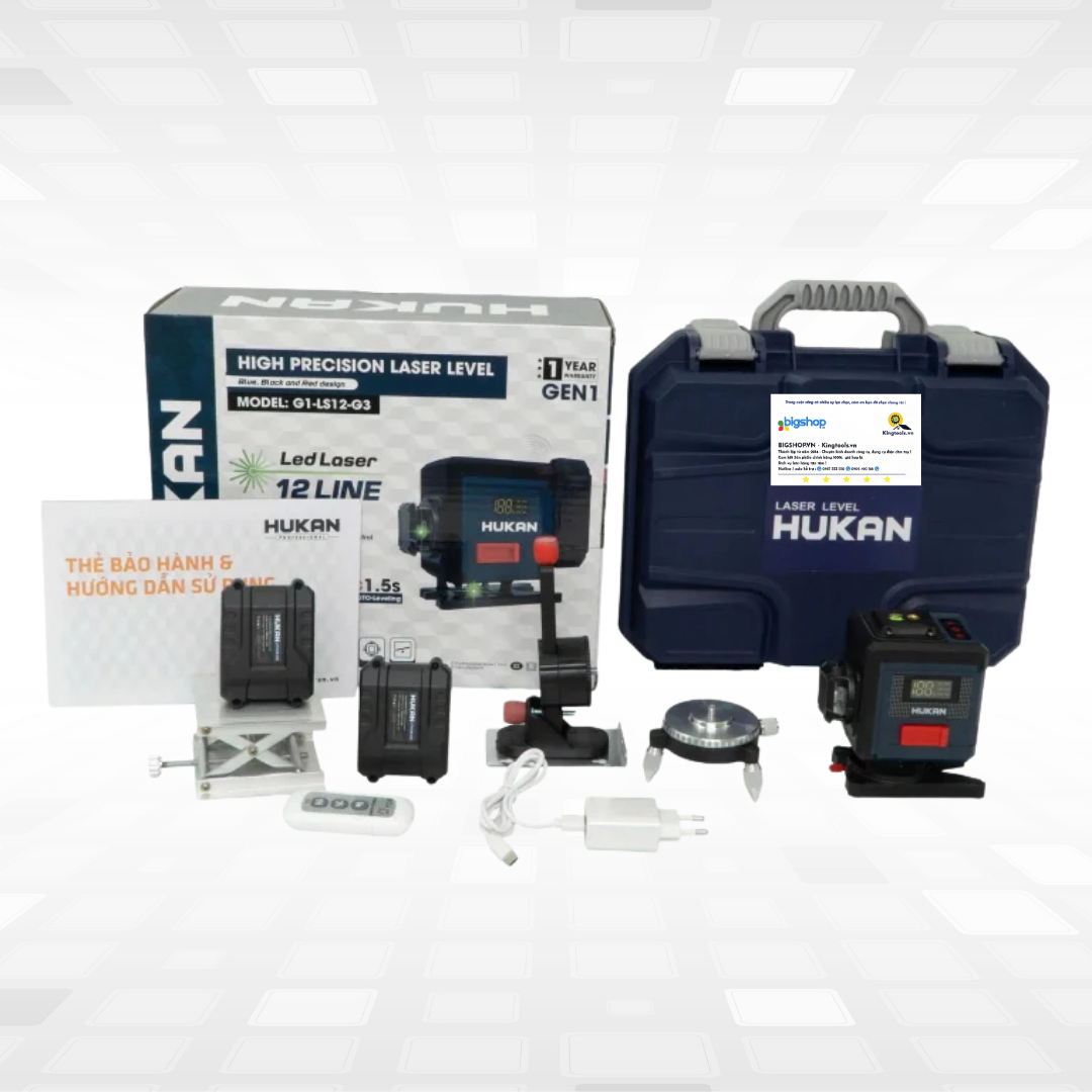 Máy cân bằng laser 12 tia xanh HUKAN G1-LS12-G3 (GEN 1)