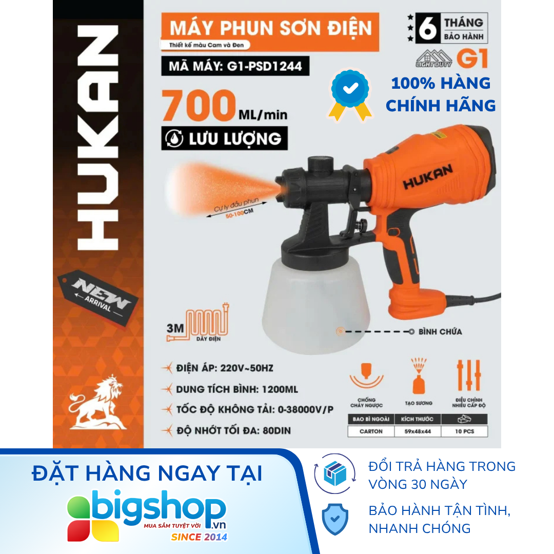 Máy phun sơn điện 900W HUKAN G1-PSD1244 (GEN 1)