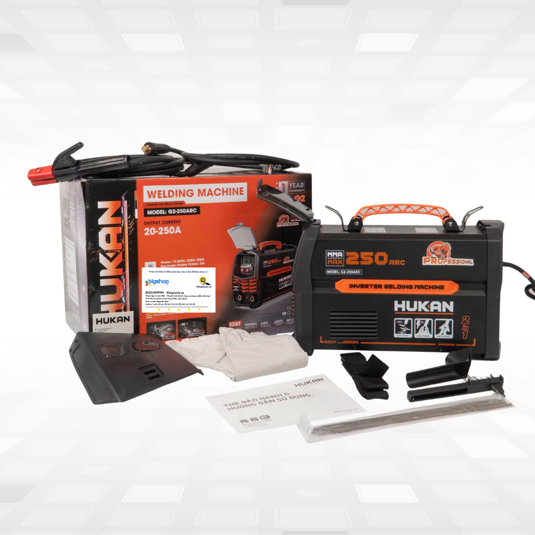 Máy hàn điện tử HUKAN G2-250ARC (GEN 2) - Công suất 10.8kW