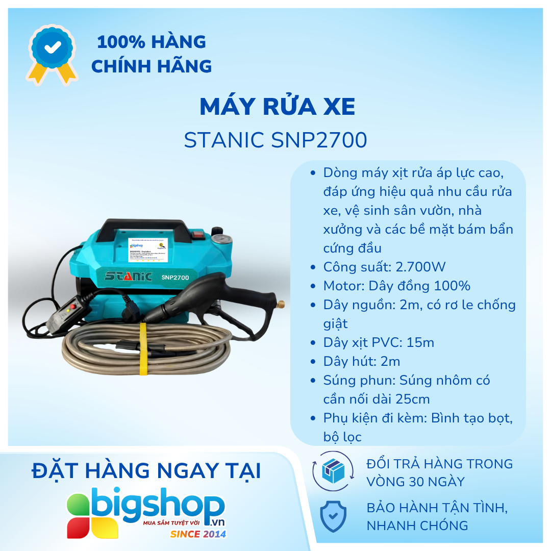 Máy rửa xe STANIC SNP2700 - Công suất 2700W