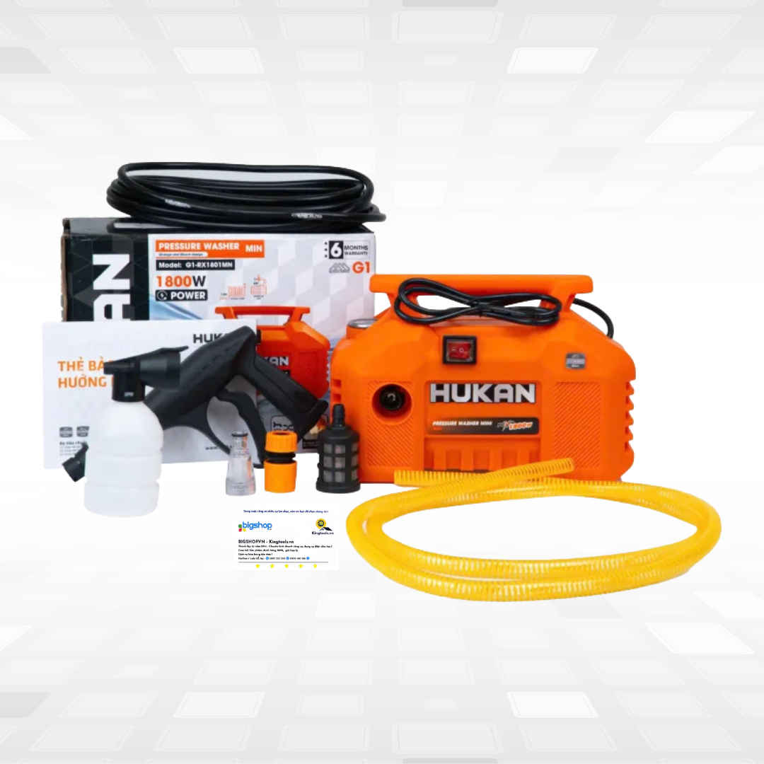 Máy rửa xe điện mini HUKAN G1-RX1801MN (GEN 1) - Công suất 1800W