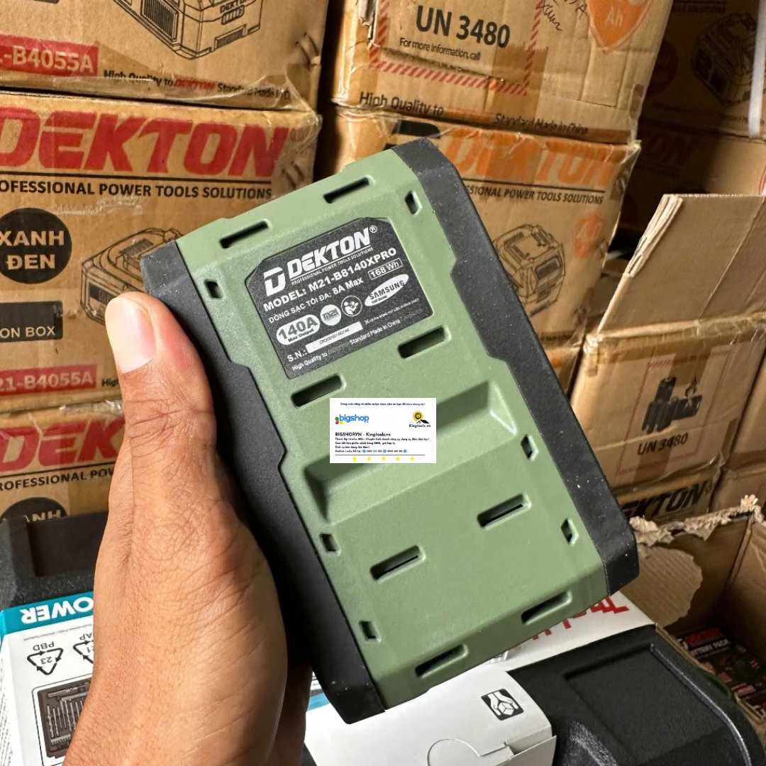 Pin 21V/8.0Ah DEKTON M21-B8140XPRO (Dòng xả tối đa 140A)
