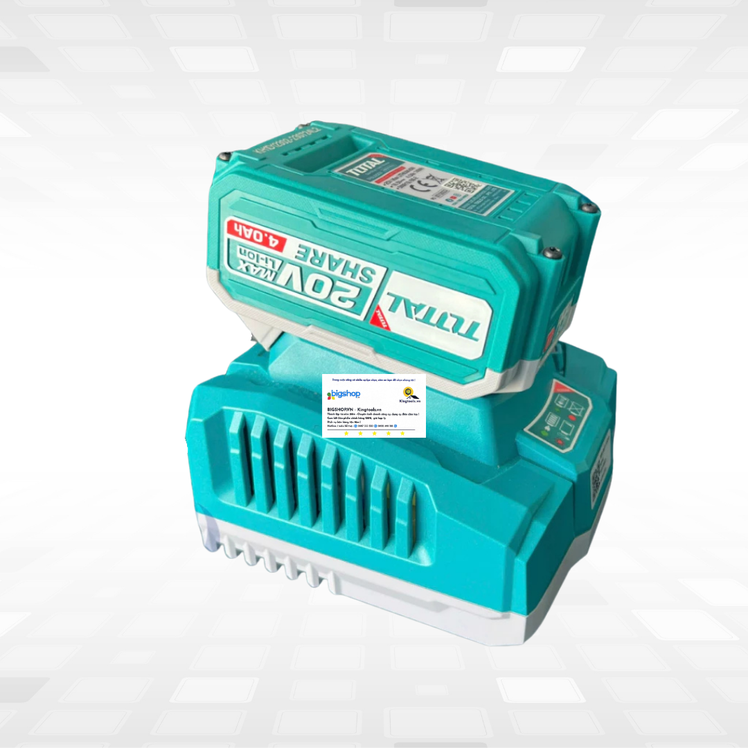 Bộ 1 pin 4.0Ah và 1 sạc dùng pin 20V TOTAL TFBCPK1012