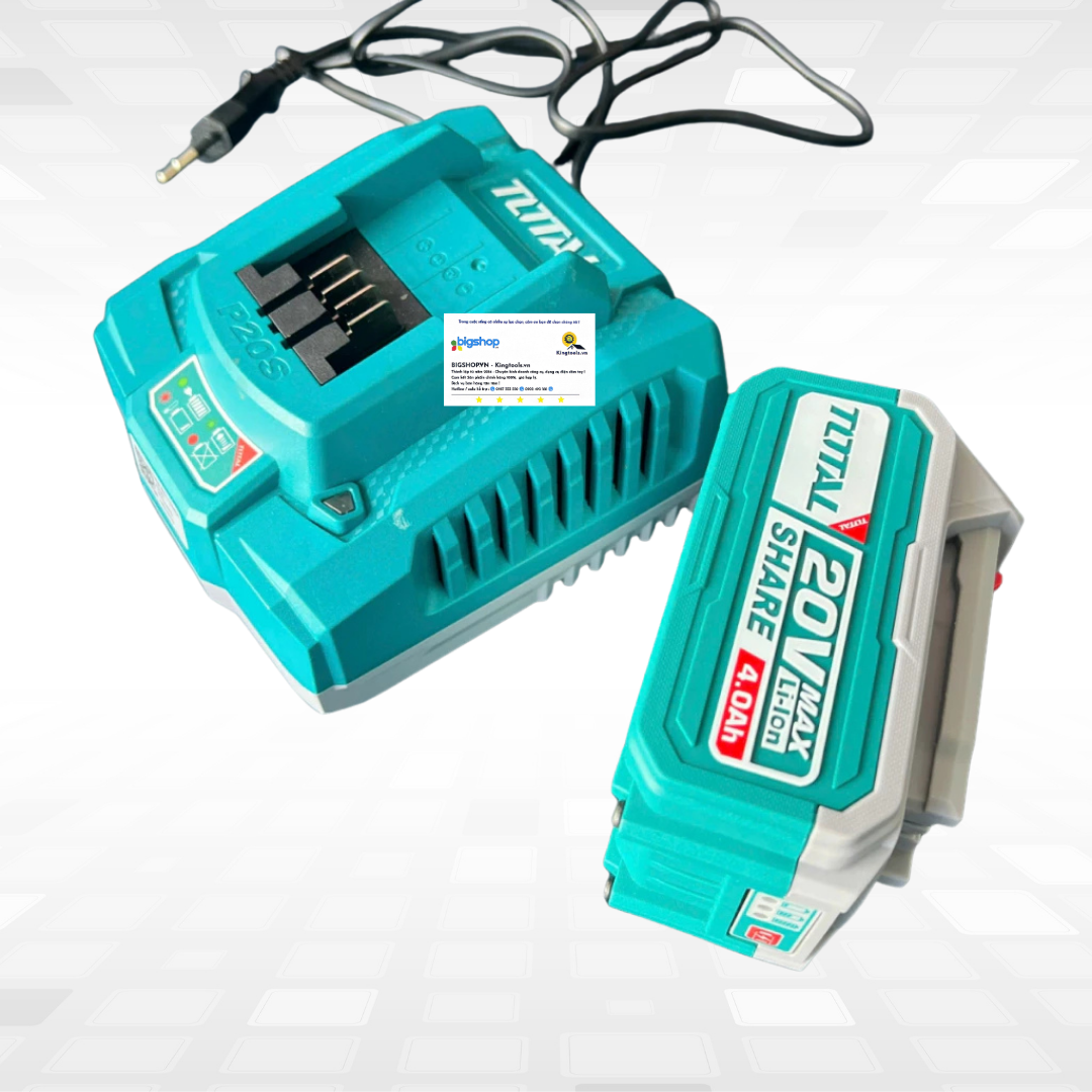 Bộ 1 pin 4.0Ah và 1 sạc dùng pin 20V TOTAL TFBCPK1012