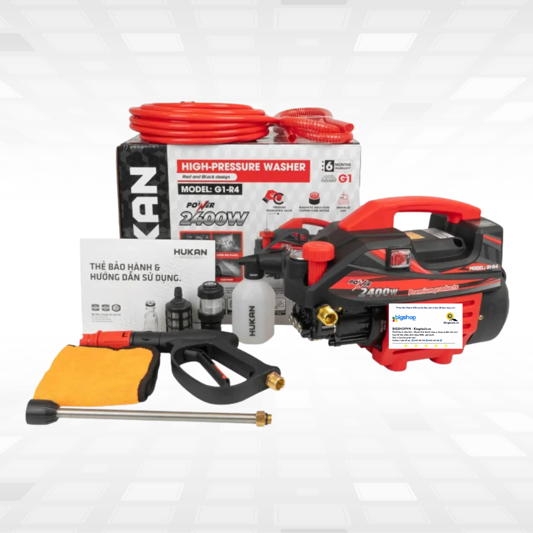 Máy rửa xe điện HUKAN G1-R4 (GEN 1) - Công suất 2400W