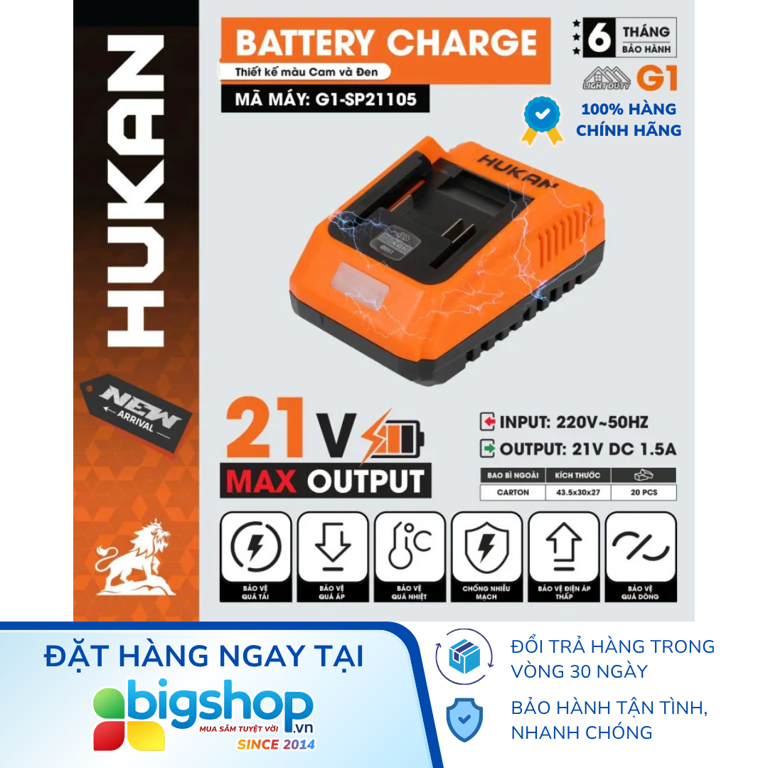 Sạc pin HUKAN G1-SP21105 (GEN 1) - 21V DC, 1.5A