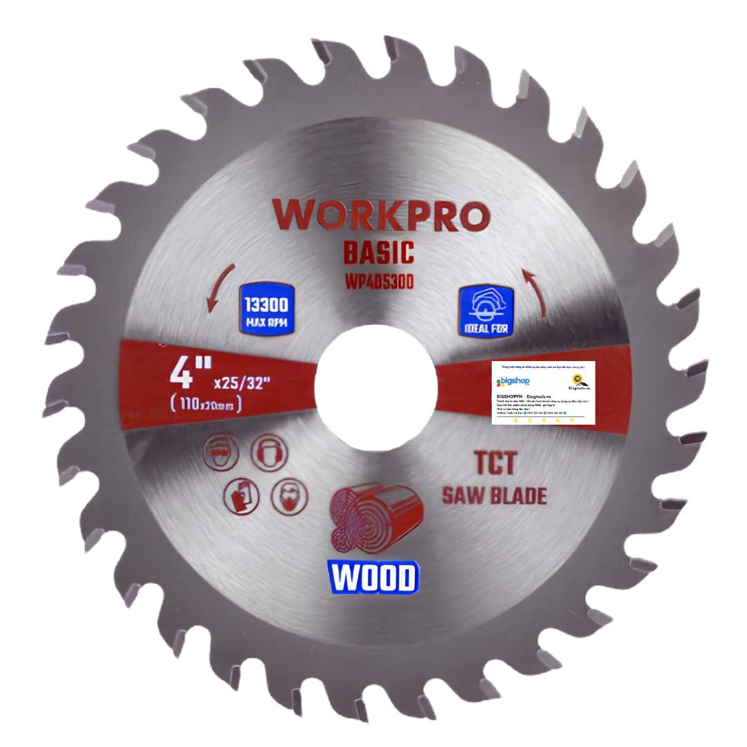 Lưỡi cưa cắt gỗ loại cơ bản WORKPRO WP405301 (110x20x40T)